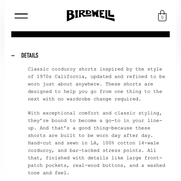 CLASSIC BIRDWELL BEACH BRITCHES SZ.32 BURNT ORANGE CORDUROY SHORTS R/$150 - Picture 16 of 16